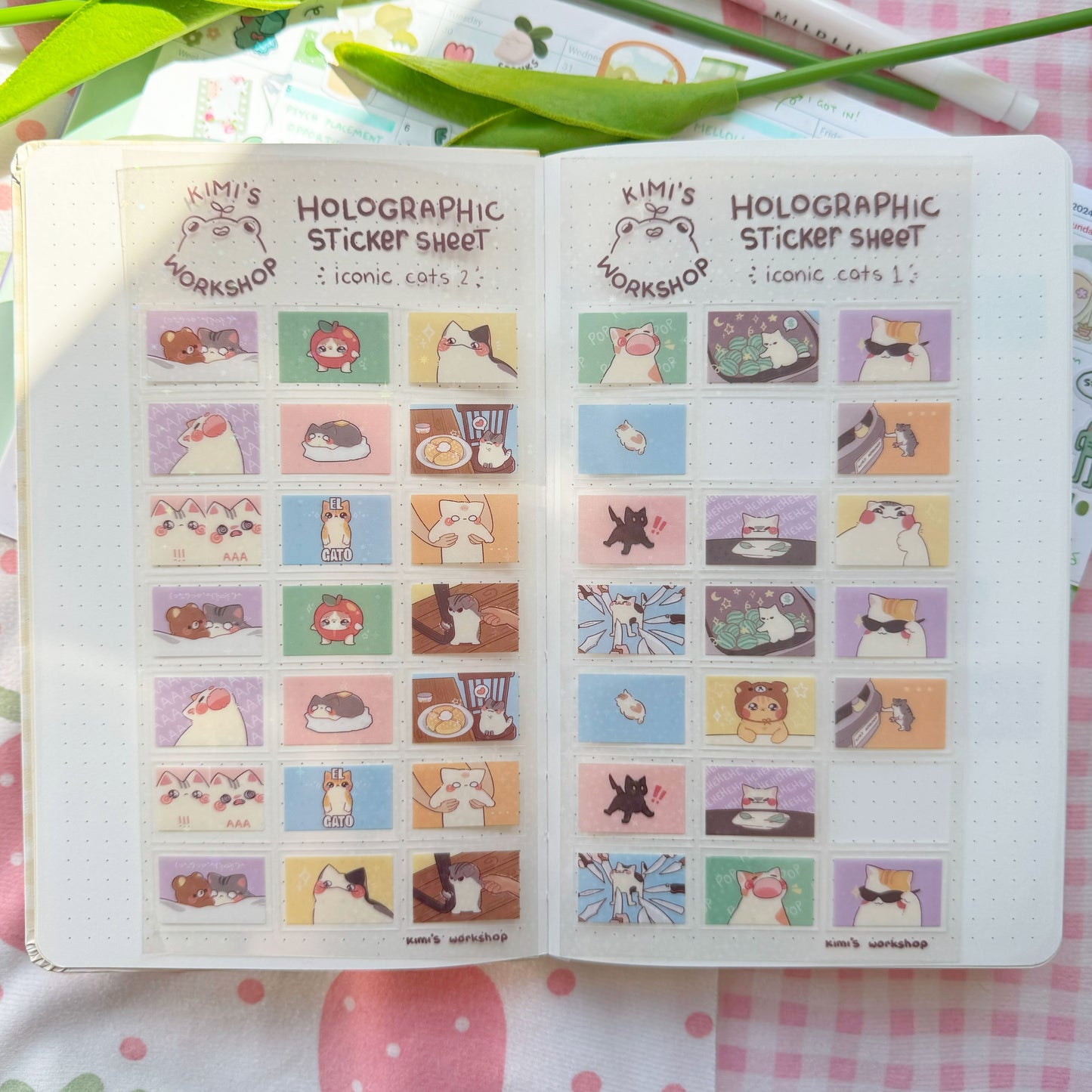 x(CLEARANCE) iconic cats holographic sticker sheet