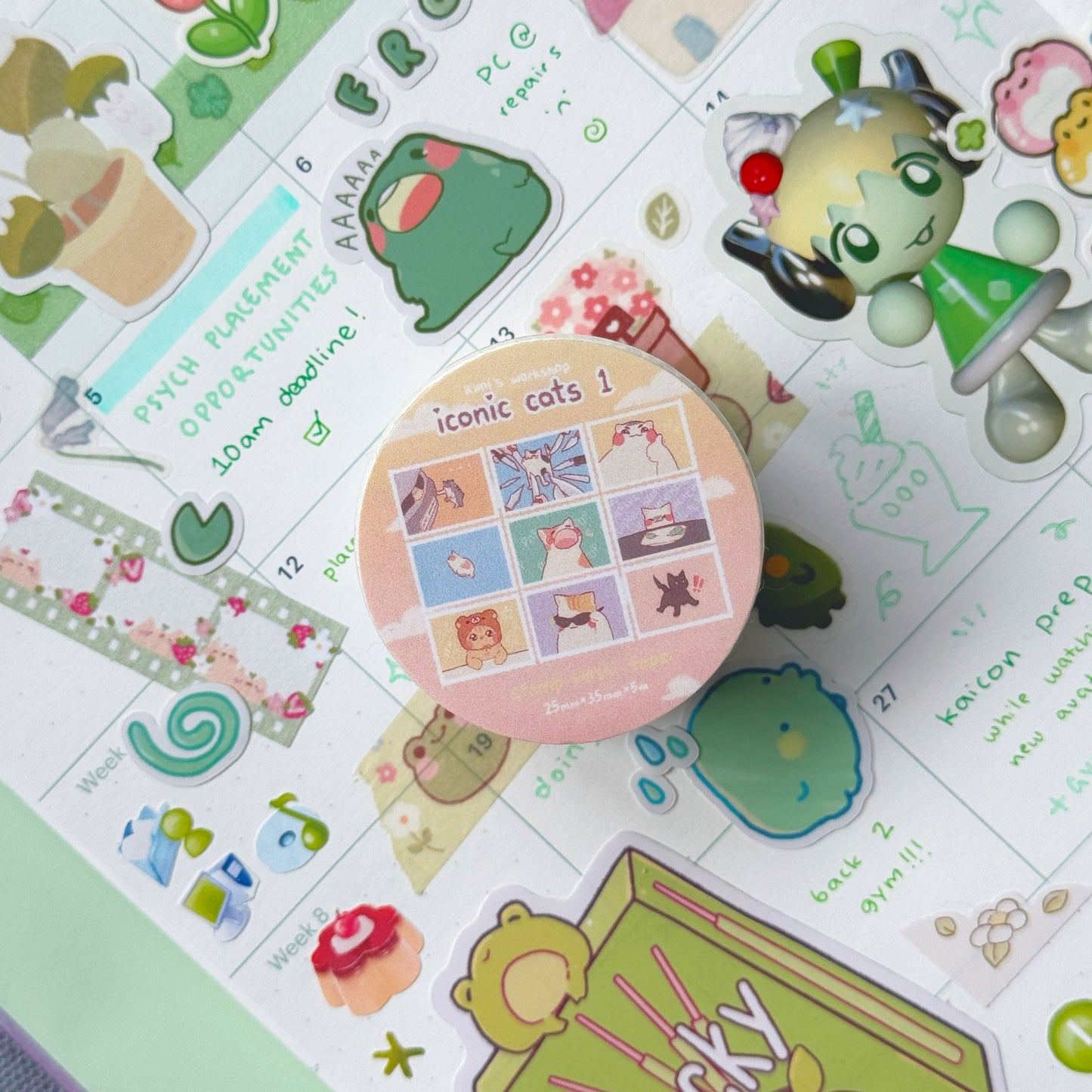 x(CLEARANCE) iconic cats 1 stamp washi tape