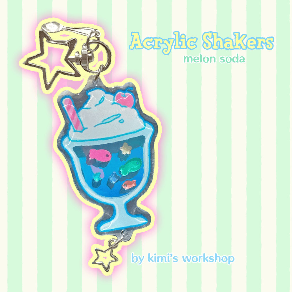 melon soda shaker keychains