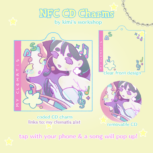 clematis NFC CD keychain
