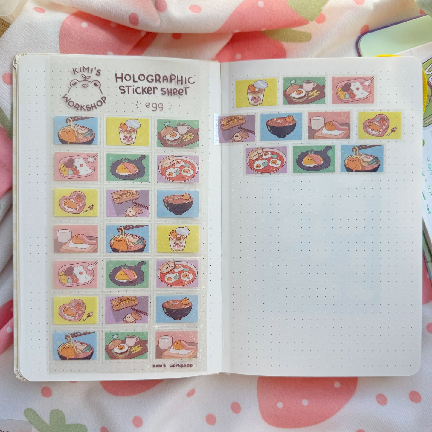 egg holographic sticker sheet