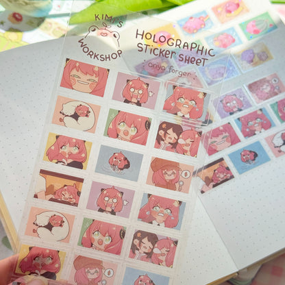 anya holographic sticker sheet