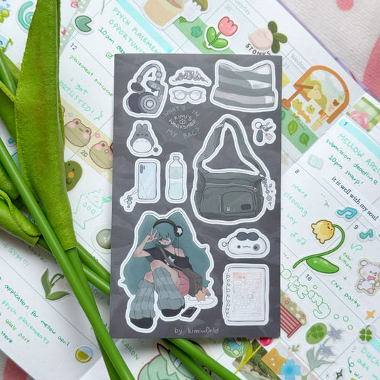 sold out - what's in my bag sticker sheet