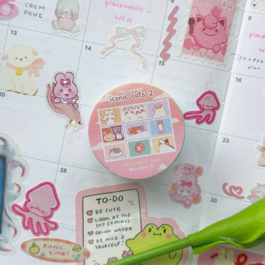 x clearance! iconic cats 2 stamp washi tape