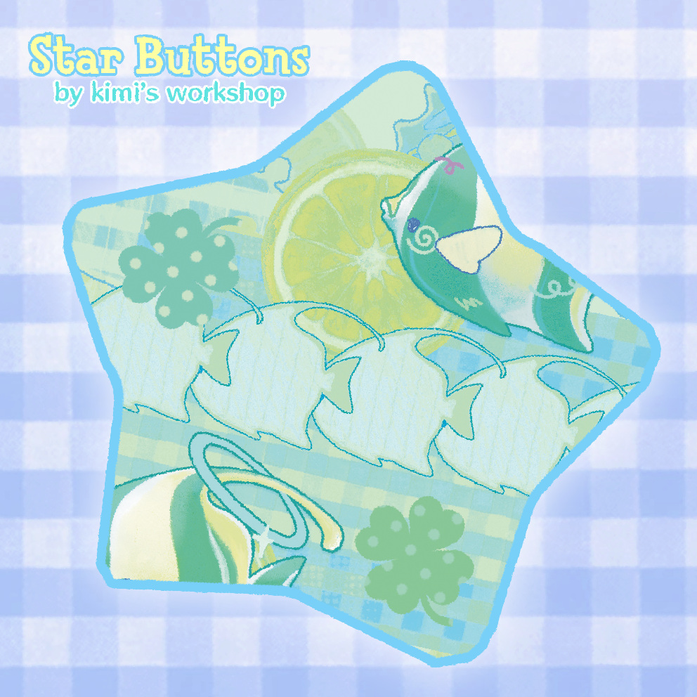 angelfish collage star button