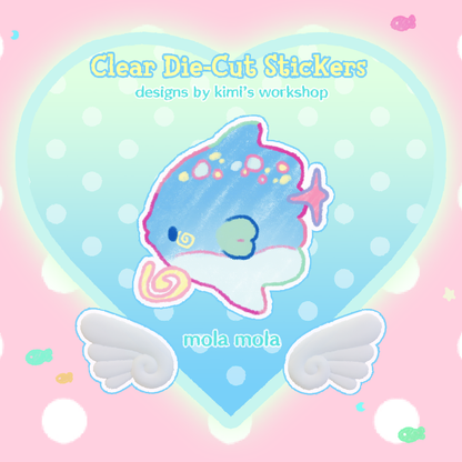 mola mola clear die-cut sticker