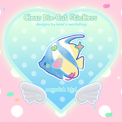 moorish idol clear die-cut sticker