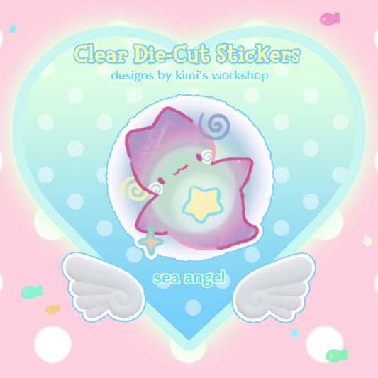 sea angel clear die-cut sticker