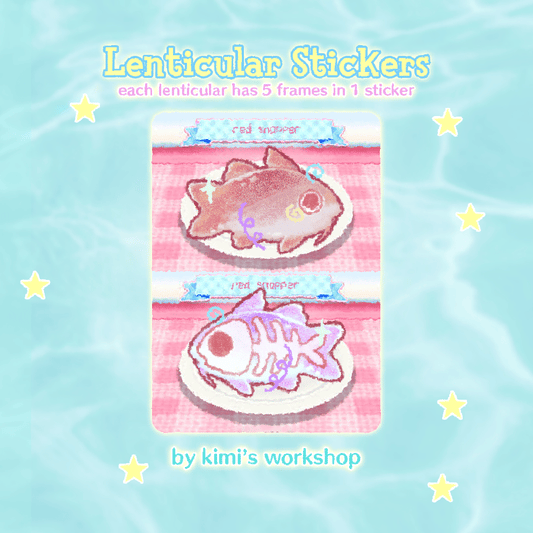 fish platter lenticular sticker
