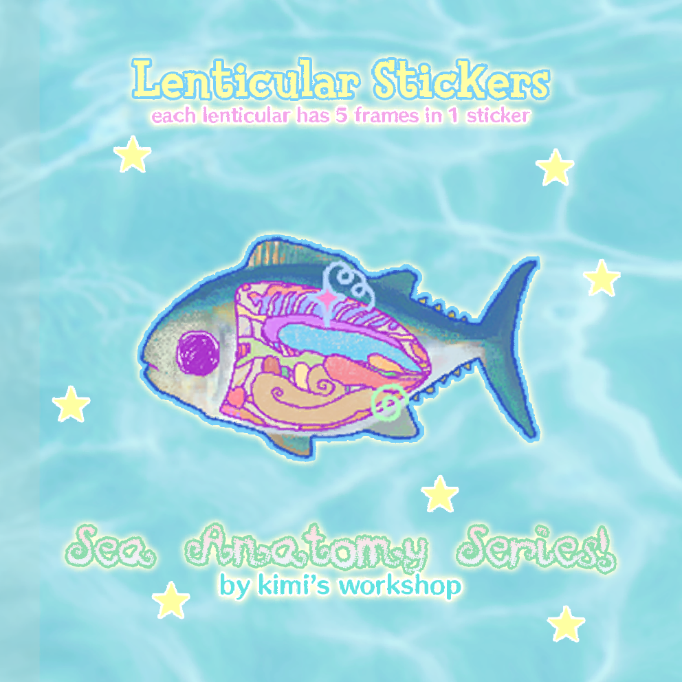tuna lenticular sticker