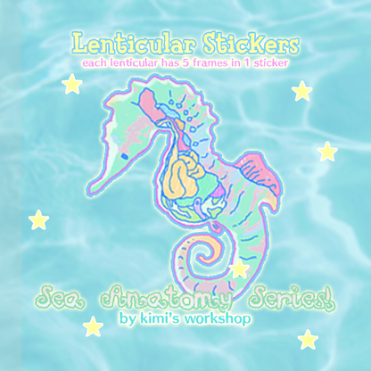 seahorse lenticular sticker