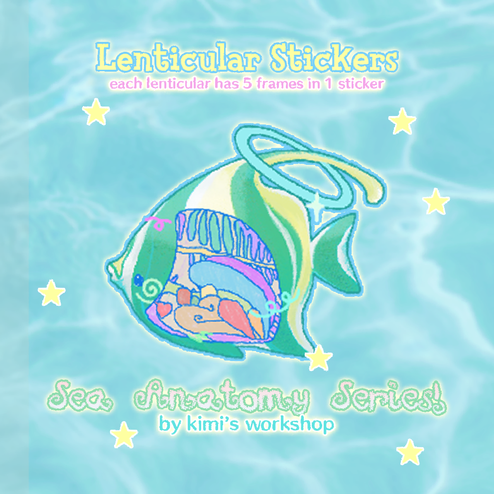 angelfish lenticular sticker