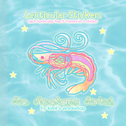 shrimp lenticular sticker