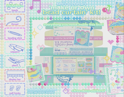 gingham fish-dish bead curtain kit