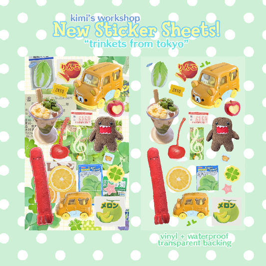 trinkets from tokyo sticker sheet