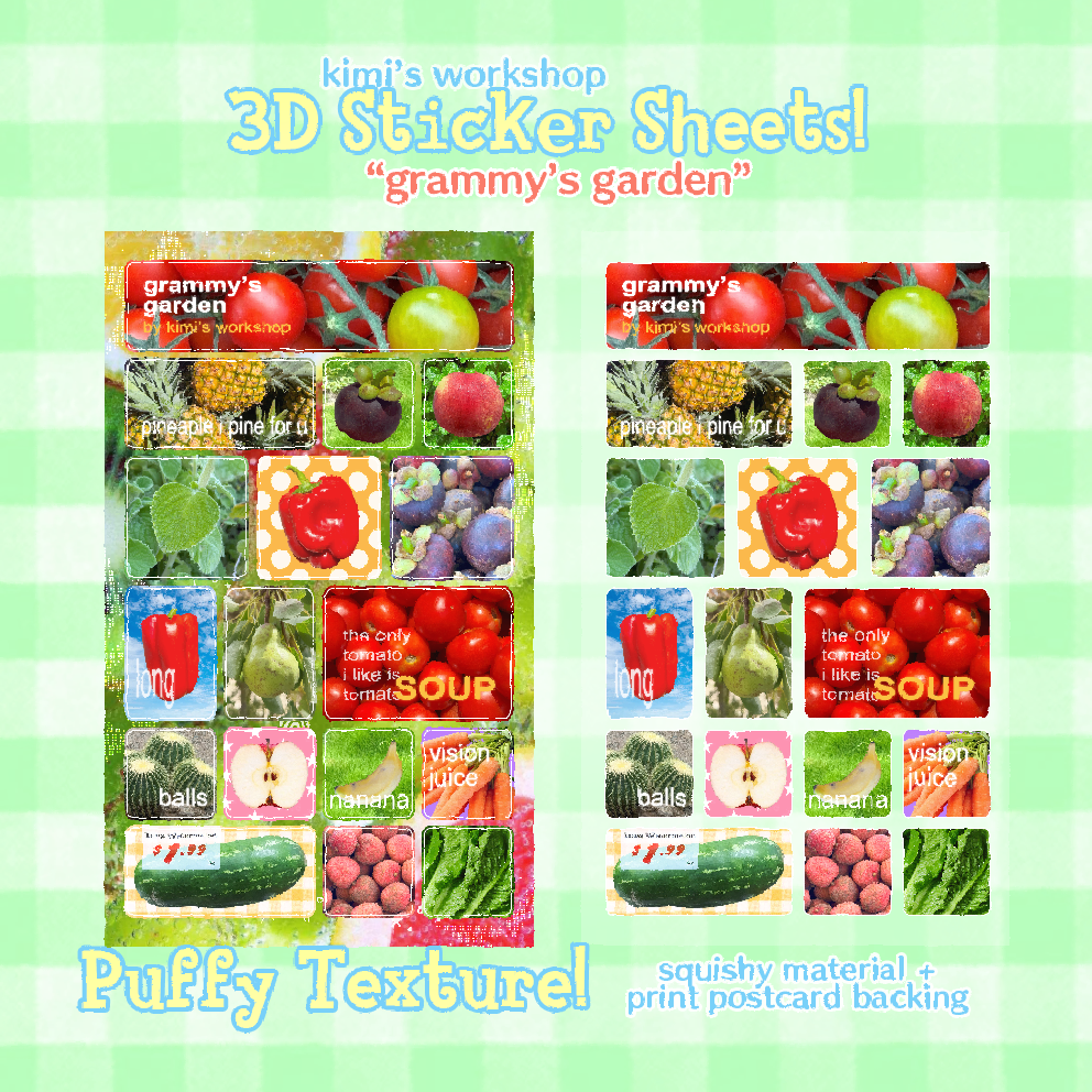 *puffy grammy's garden sticker sheet