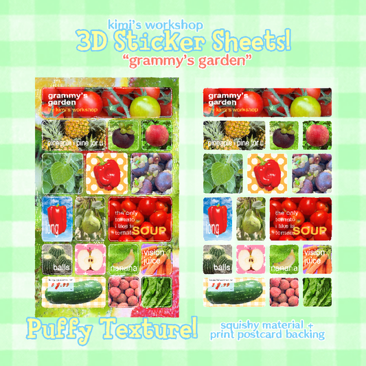 *puffy grammy's garden sticker sheet