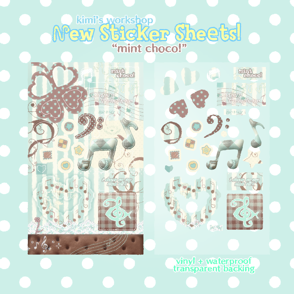mint chocolate sticker sheet