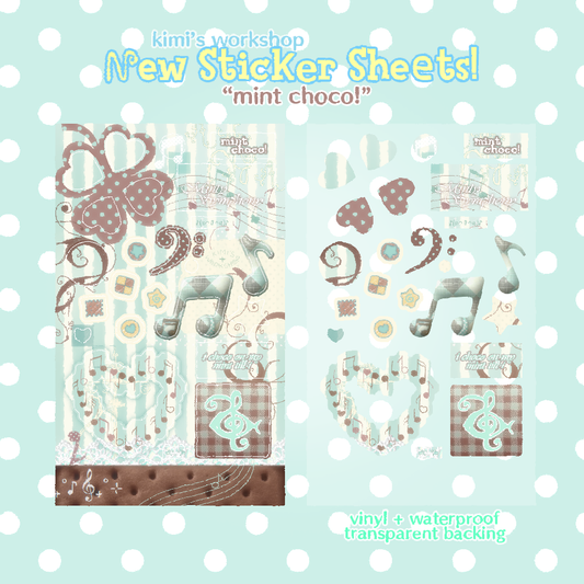 mint chocolate sticker sheet