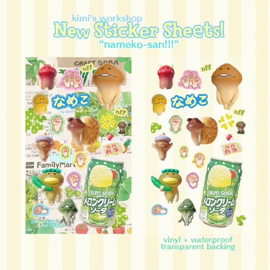 nameko-san sticker sheet