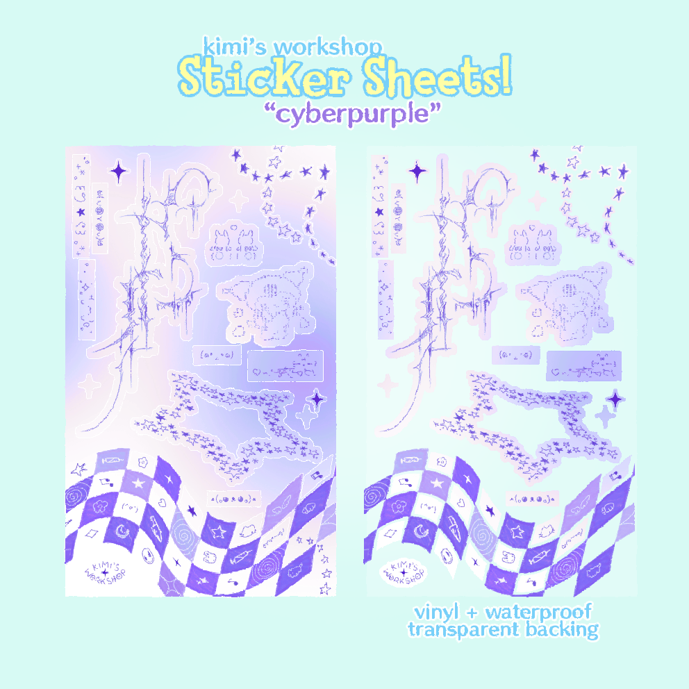 cyberpurple sticker sheet