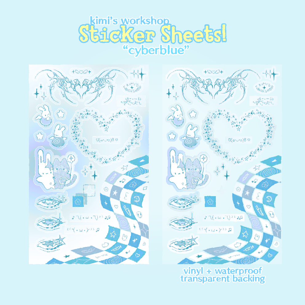 cyberblue sticker sheet
