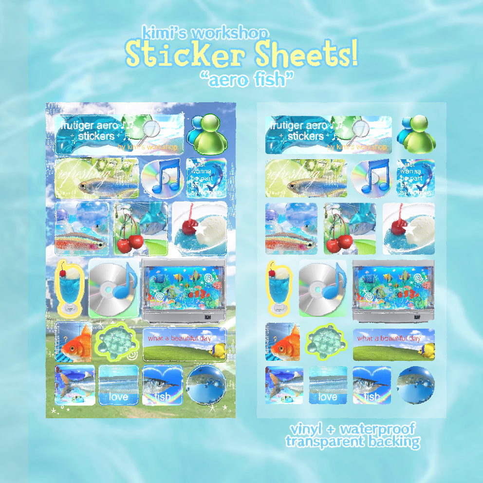aero fish sticker sheet