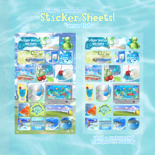 aero fish sticker sheet