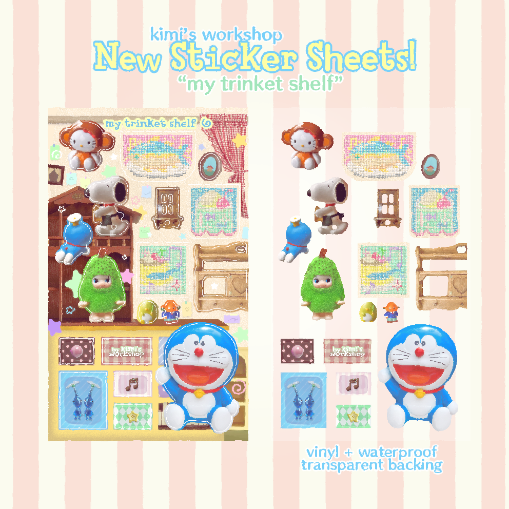 my trinket shelf sticker sheet