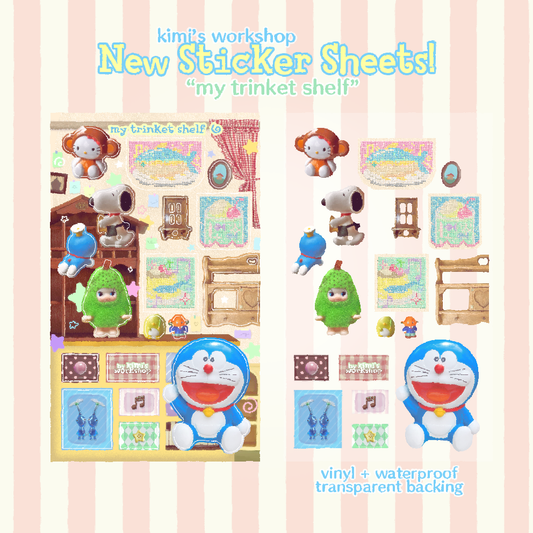 my trinket shelf sticker sheet