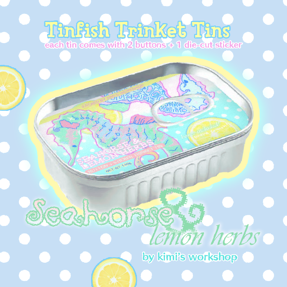 seahorse & lemon herbs trinket tin